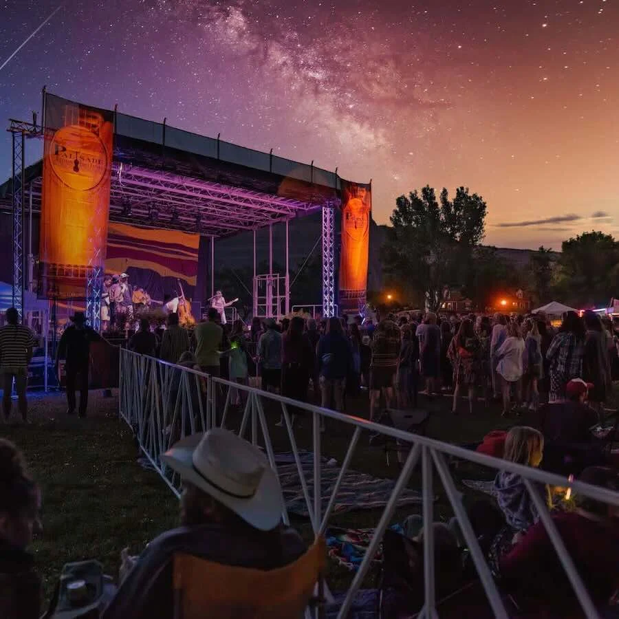 Palisade Bluegrass & Roots Festival - night time stage image Palisade Bluegrass & Roots Festival - night time stage image