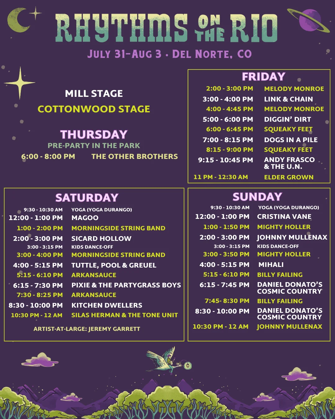 ROTR-2025-Daily-Schedules-ALL (2) Rhythms on the Rio 2025 Daily Schedules (ALL)