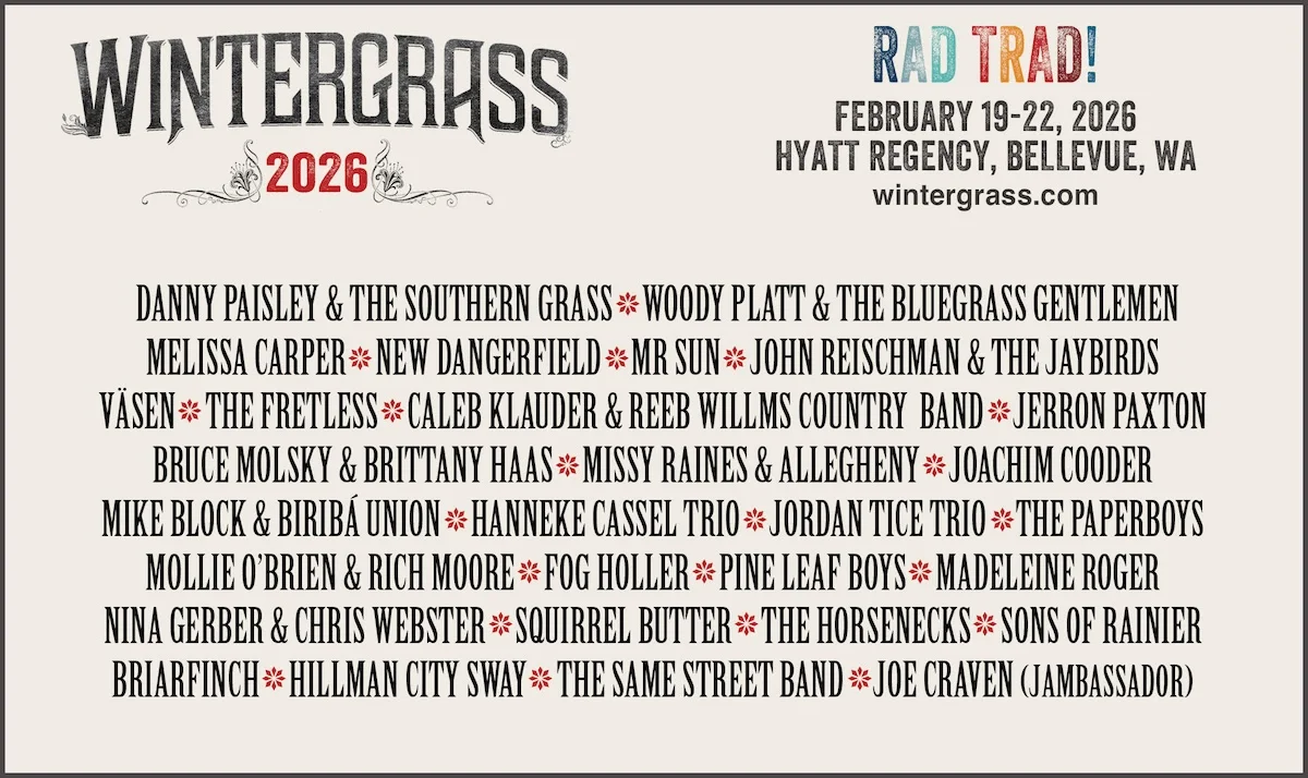 Wintergrass 2026 Lineup Graphic Wintergrass Music Festival 2026 Lineup