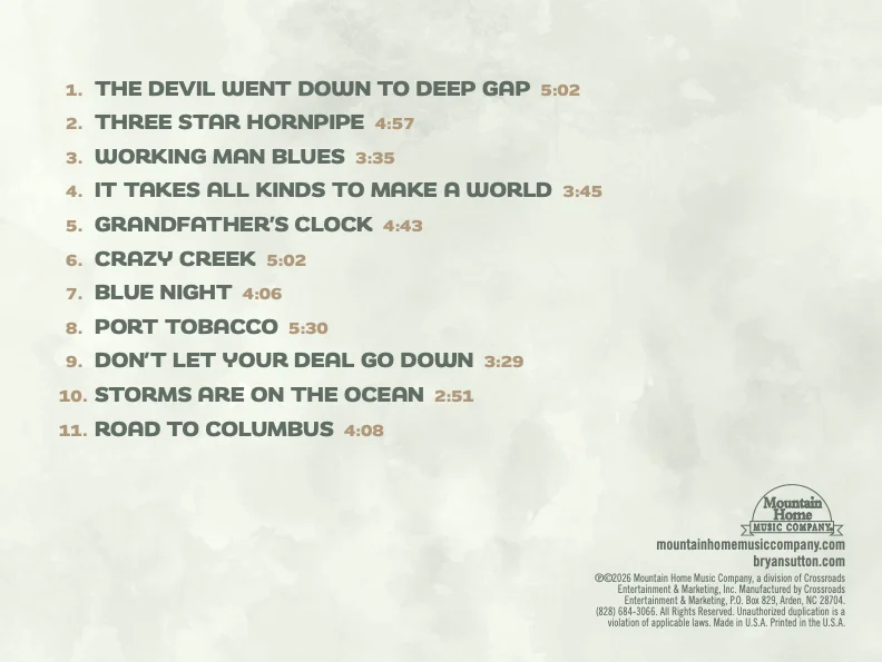 BryanSutton_FromRootsToBranchesVol1_Booklet_track_list Bryan Sutton "From Roots To Branches Vol. 1" track list